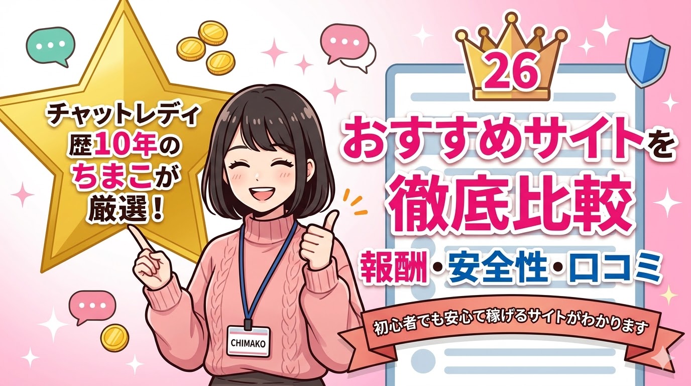 【2026年最新】チャットレディおすすめ比較ランキング26選！安全に稼げるサイト・事務所を徹底解説